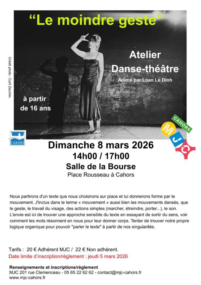 Figeac : Atelier danse/théâtre : Le moindre geste