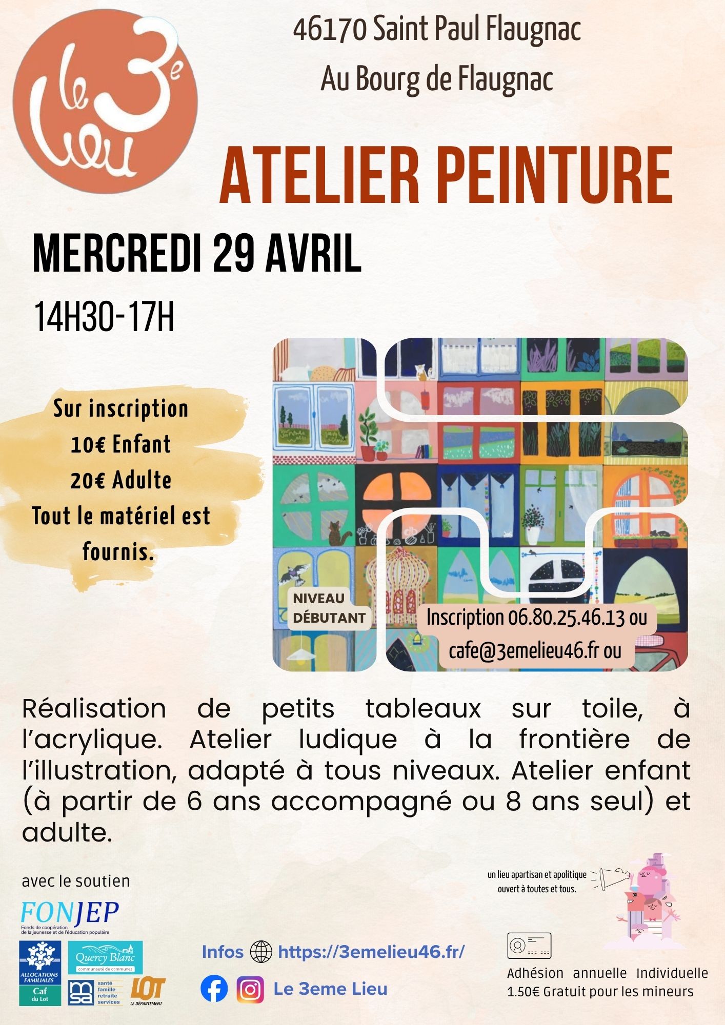 Figeac : Atelier peinture au 3ème Lieu