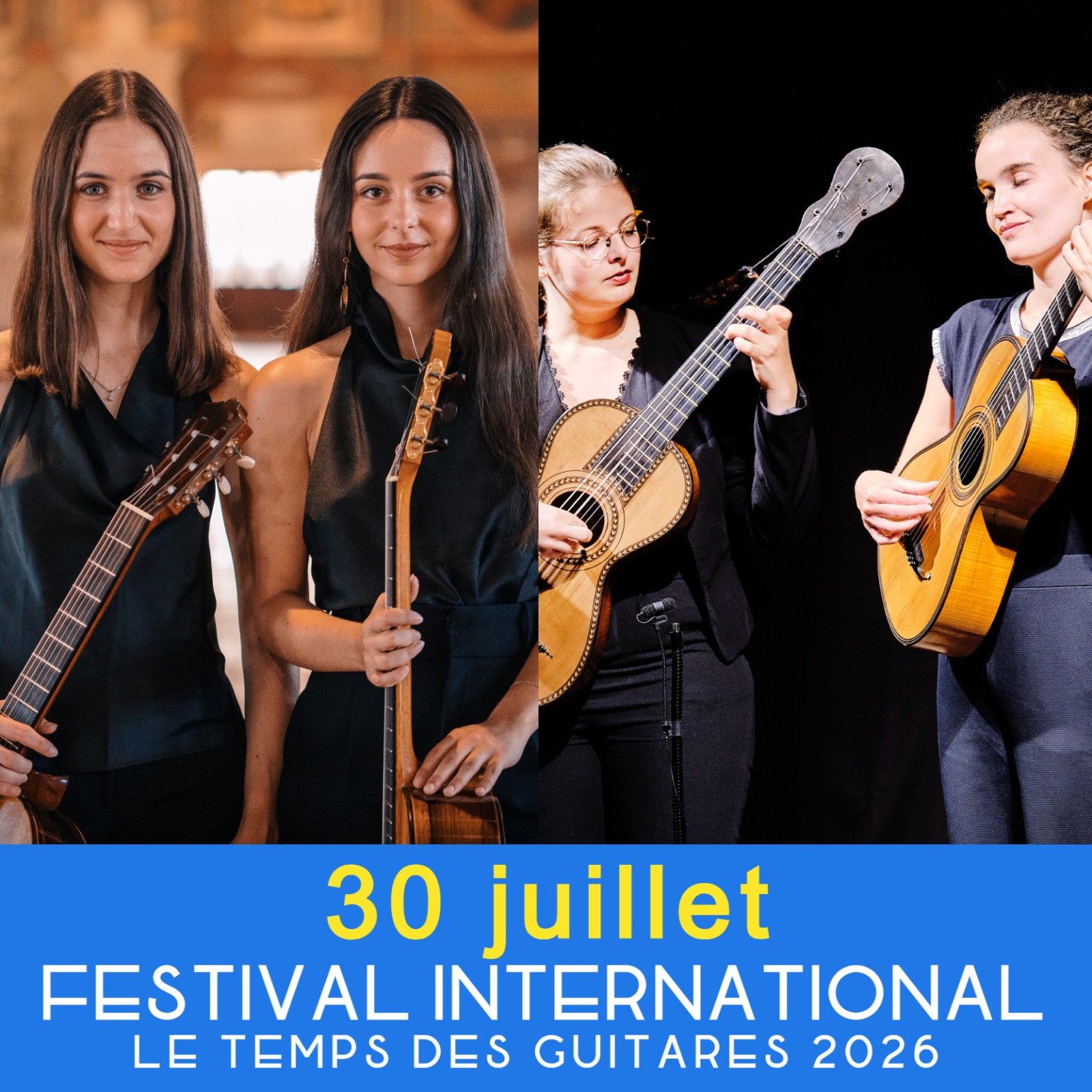 Figeac : Festival le Temps des Guitares : Soirée DUOS de guitares classiques et romantiques