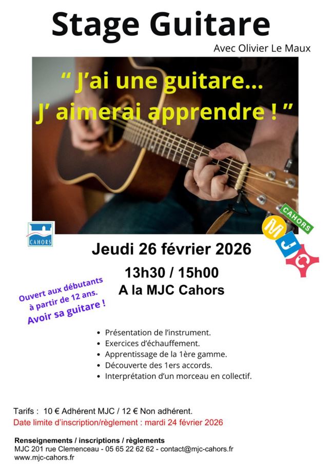 Stage guitare à la MJC