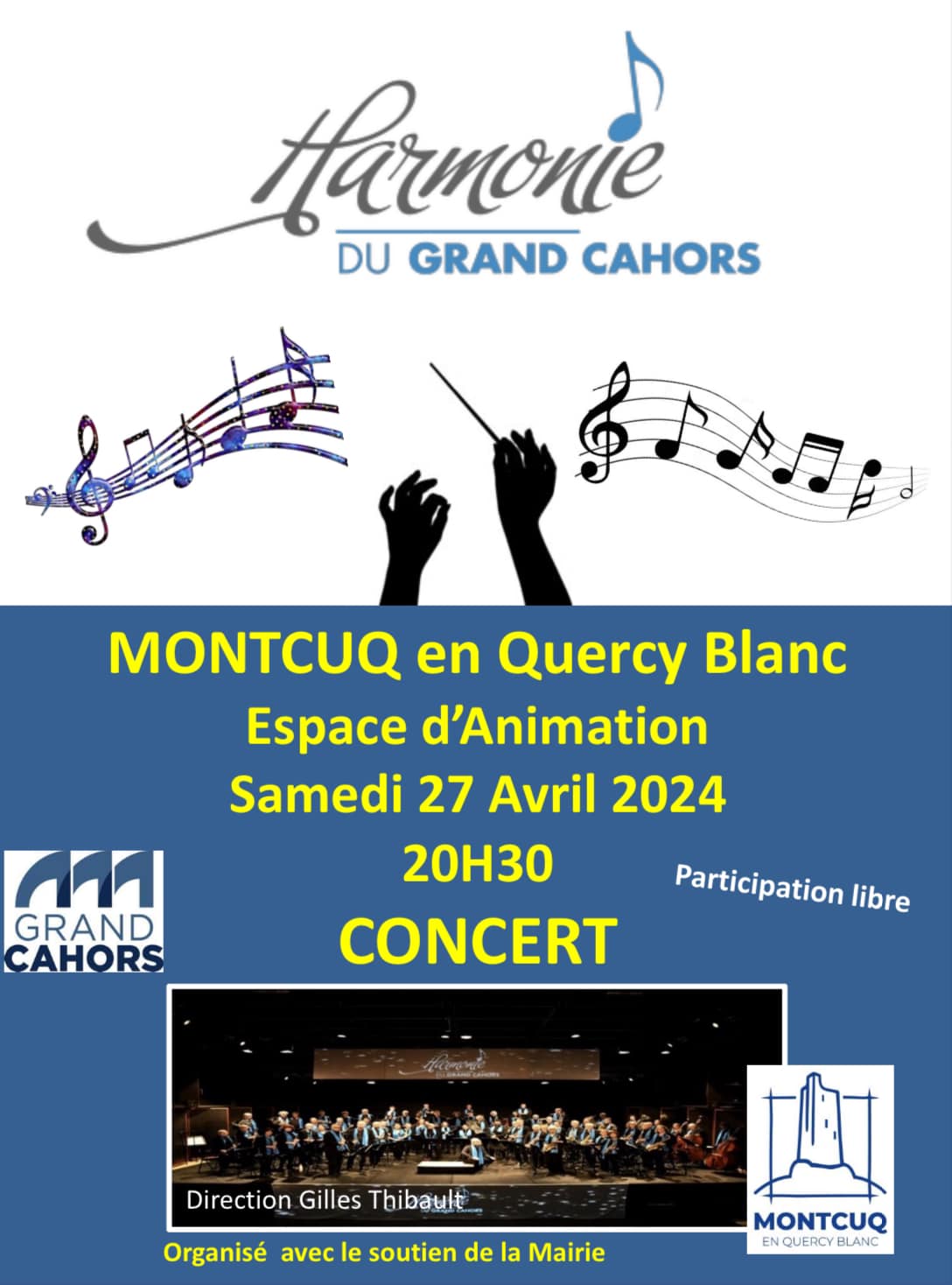 Figeac : Concert à Montcuq: Harmonie du Grand Cahors