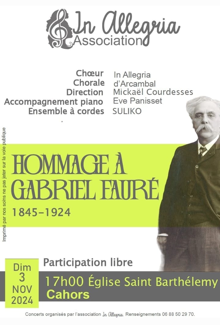 Figeac : Concert de musique classique: Hommage à Gabriel Fauré