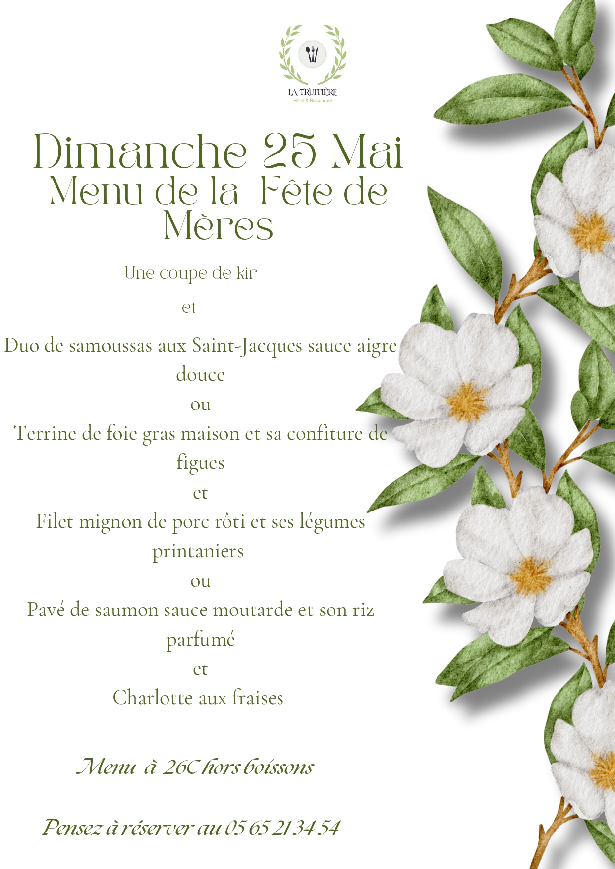 Figeac : Menu fête des mères à la Truffière