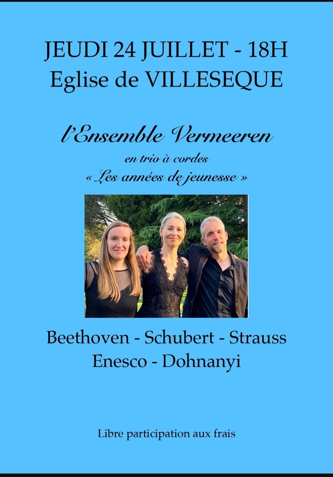 Concert de musique classique: l’ensemble Vermeeren.