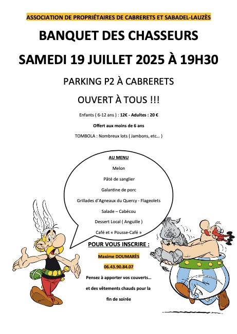 Figeac : Banquet des chasseurs à Cabrerets