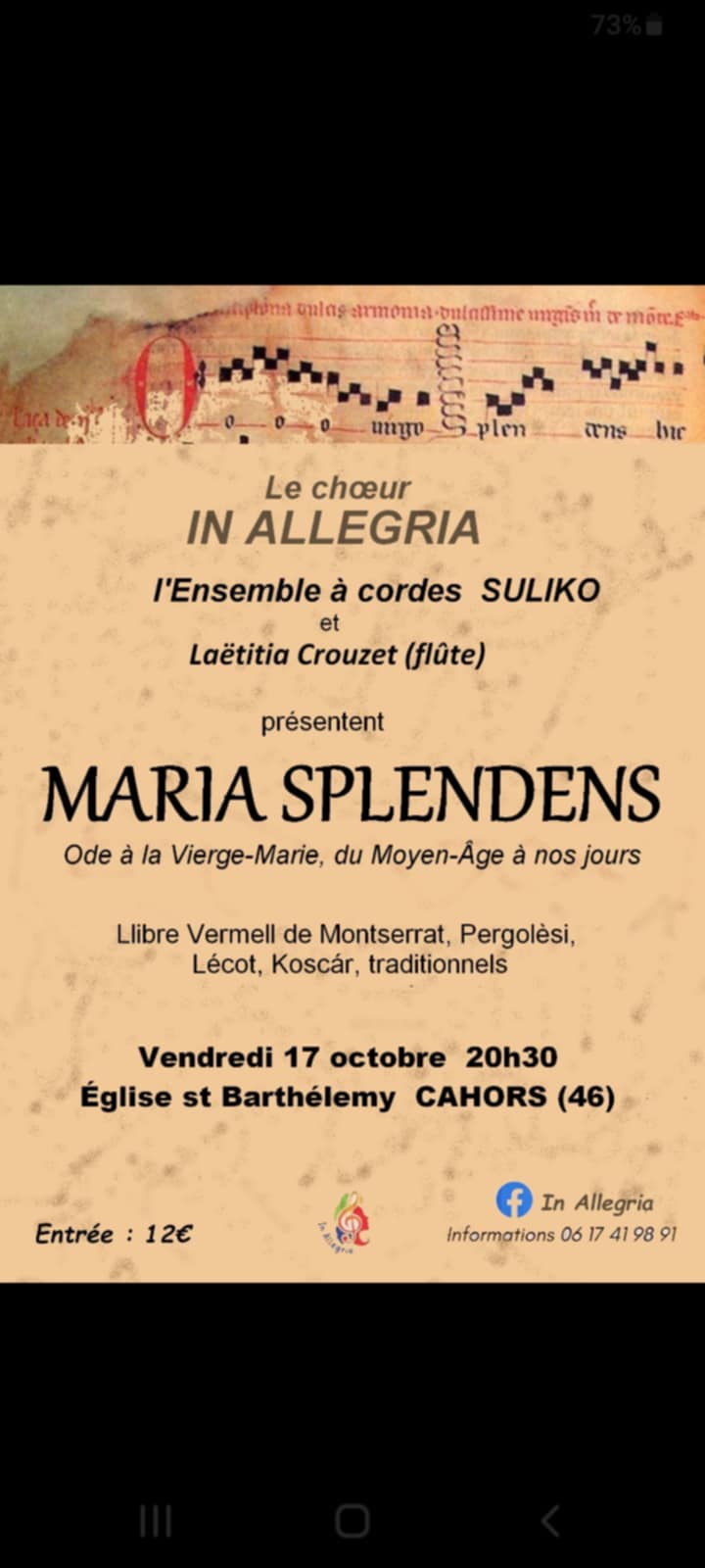Figeac : Concert de la chorale In Allegria : 