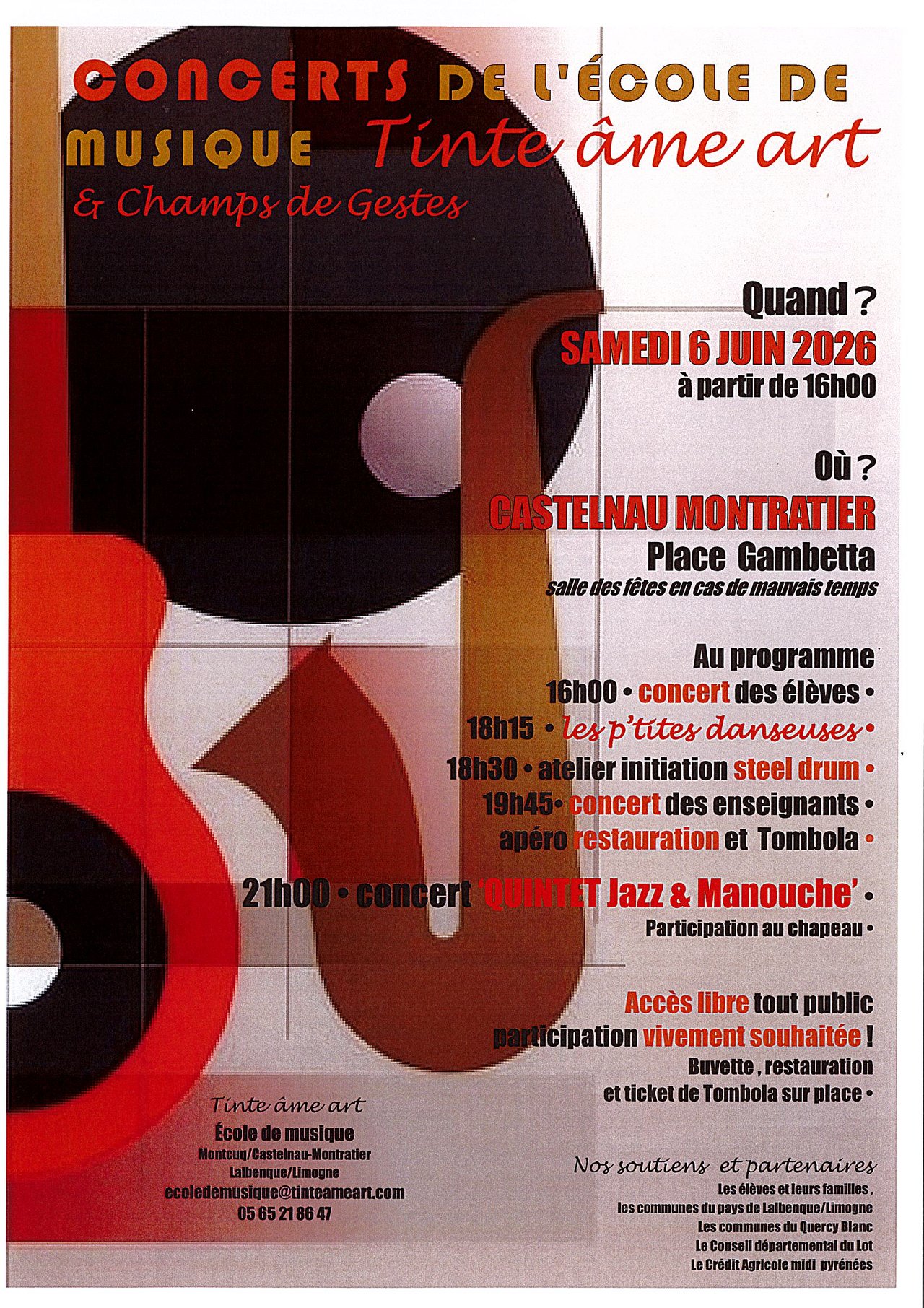 Figeac : Concerts de l'école de musique Tinte âme art et Champs de gestes
