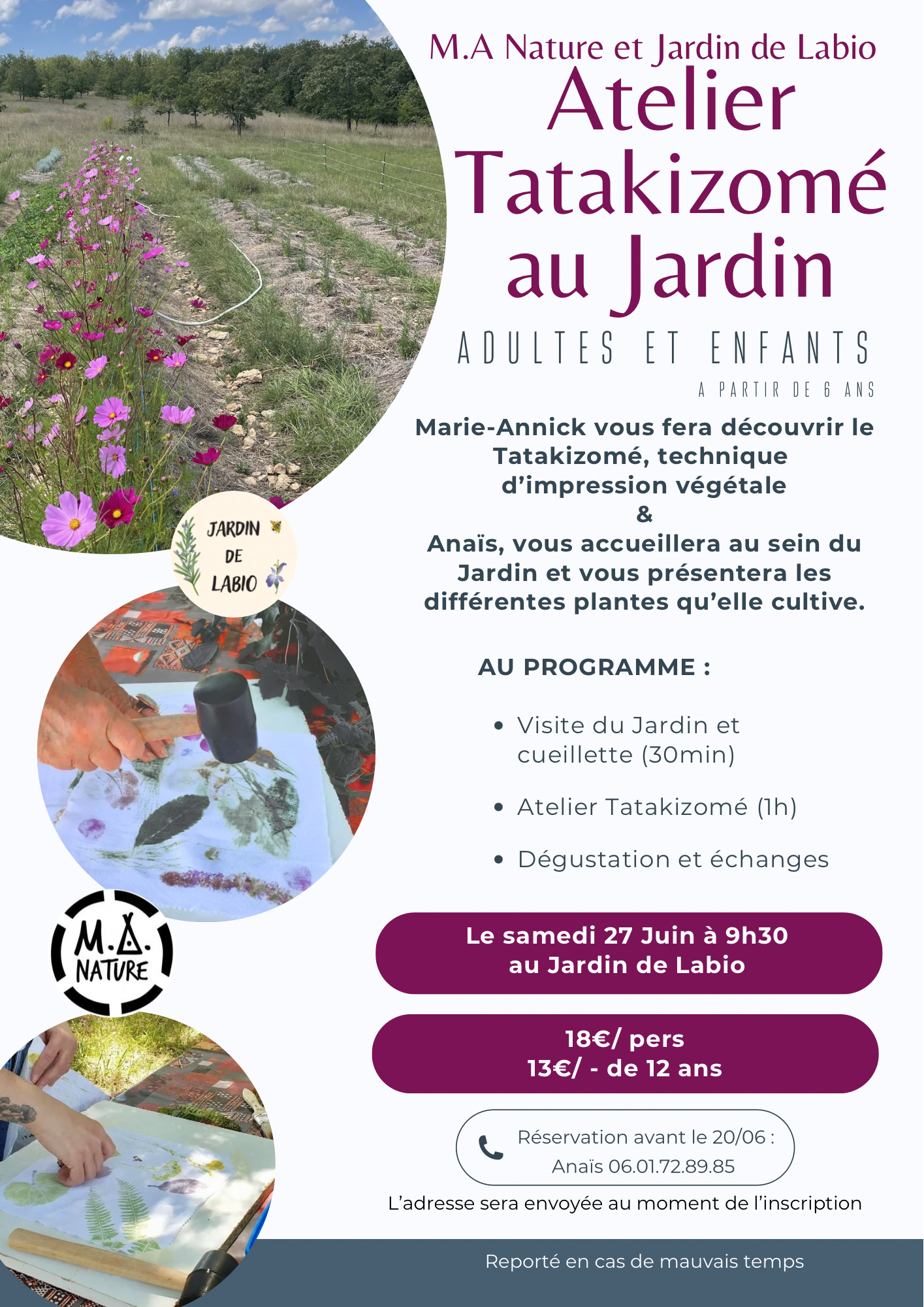 Figeac : Impression végétale : atelier Tatakizomé