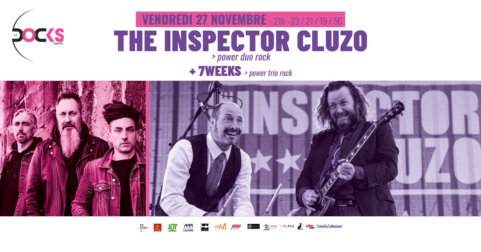 Figeac : Concert aux Docks : The Inspector Cluzo + 7 Weeks
