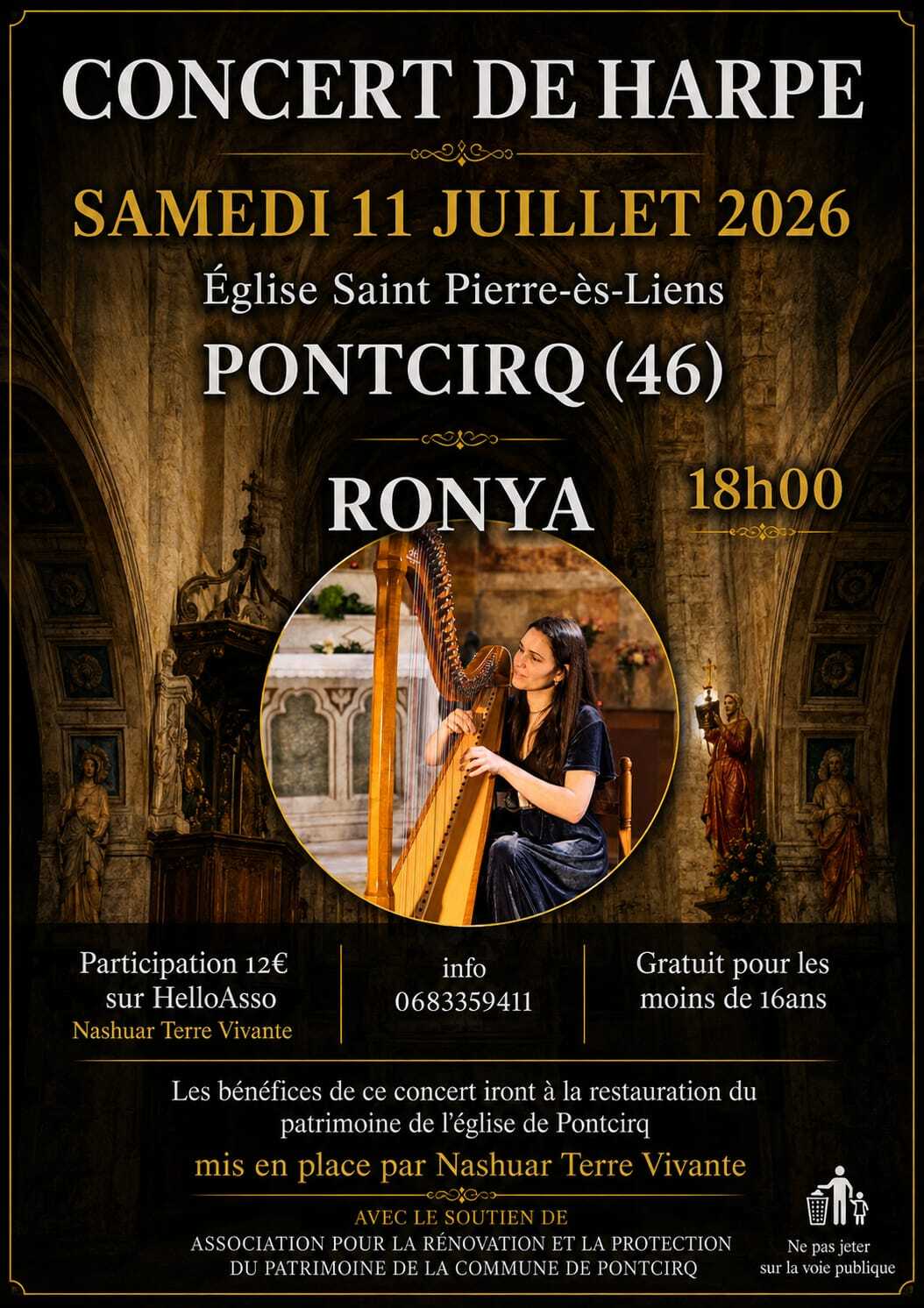 Figeac : Concert de harpe à l’église Saint-Pierre-ès-Liens