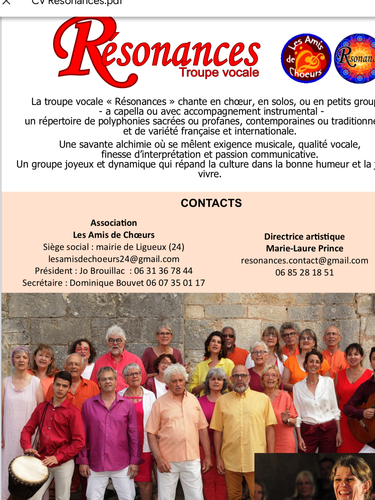 Figeac : Concert troupe vocale Résonances