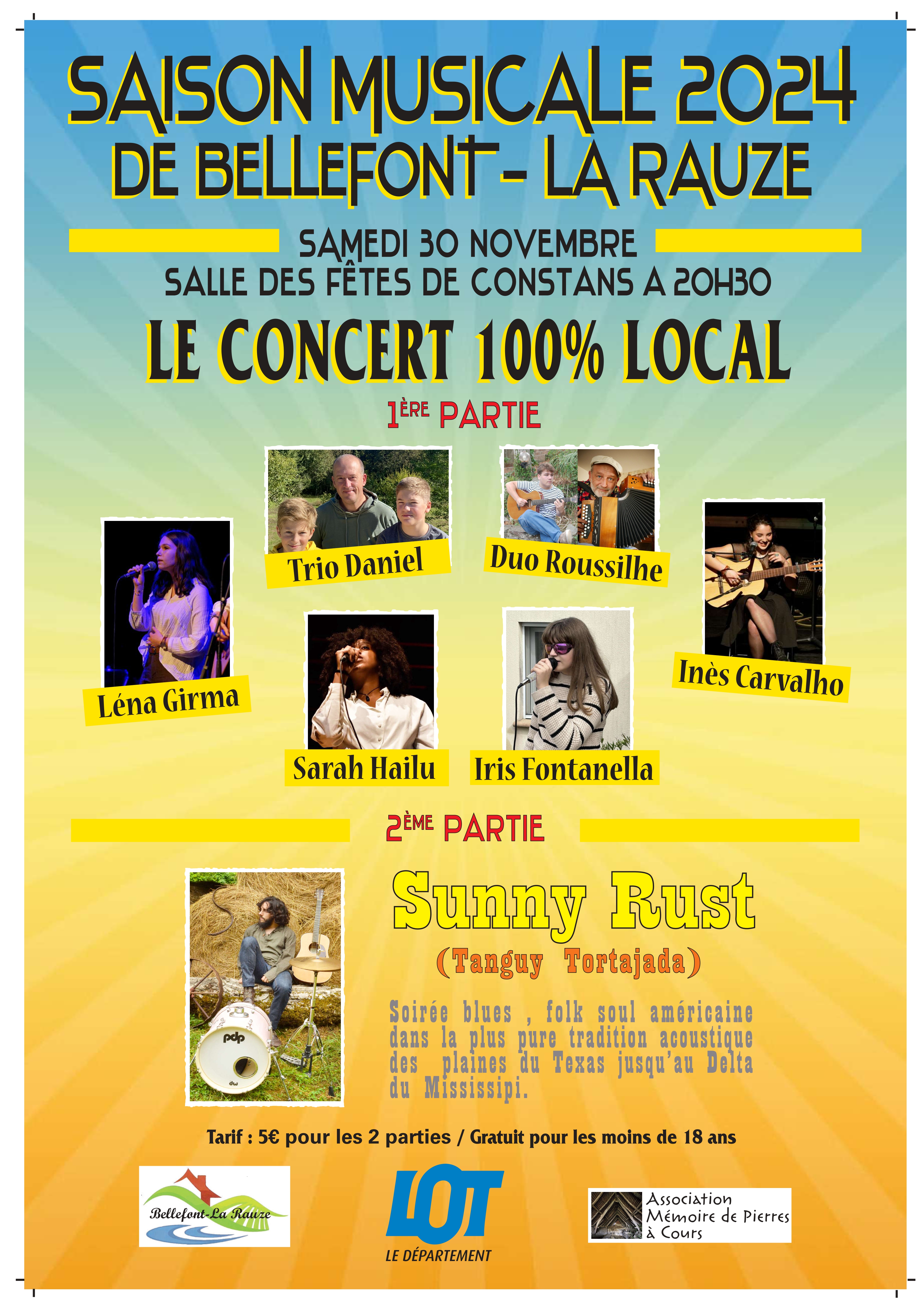 Saison musicale de Bellefont - La Rauze : Le concert 100% local