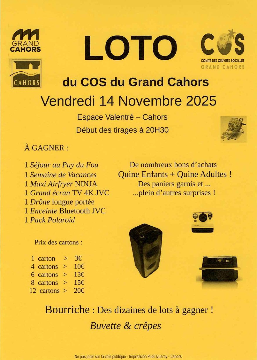 Figeac : Loto du COS à Cahors