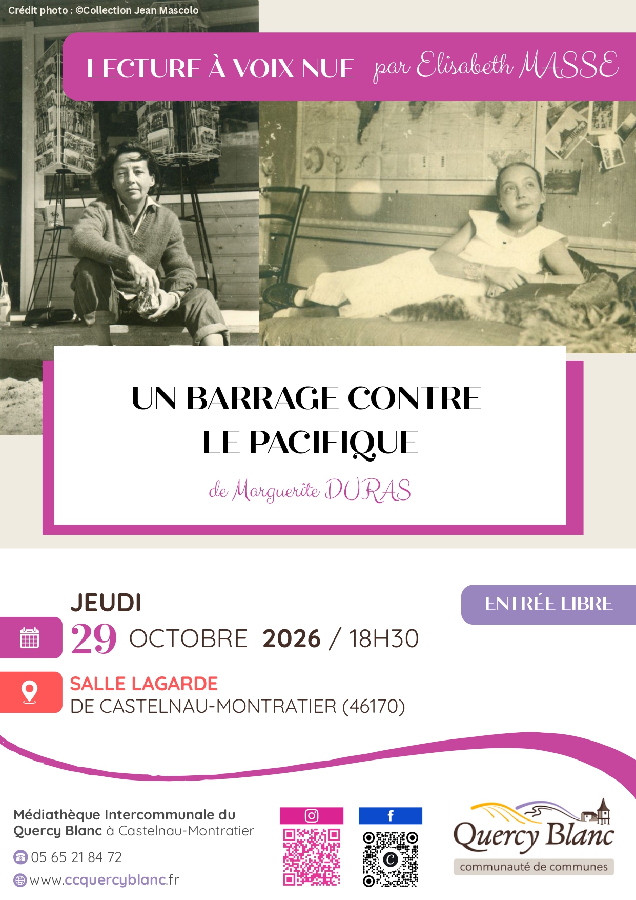Figeac : Lecture à voix nue  : Un barrage contre le Pacifique