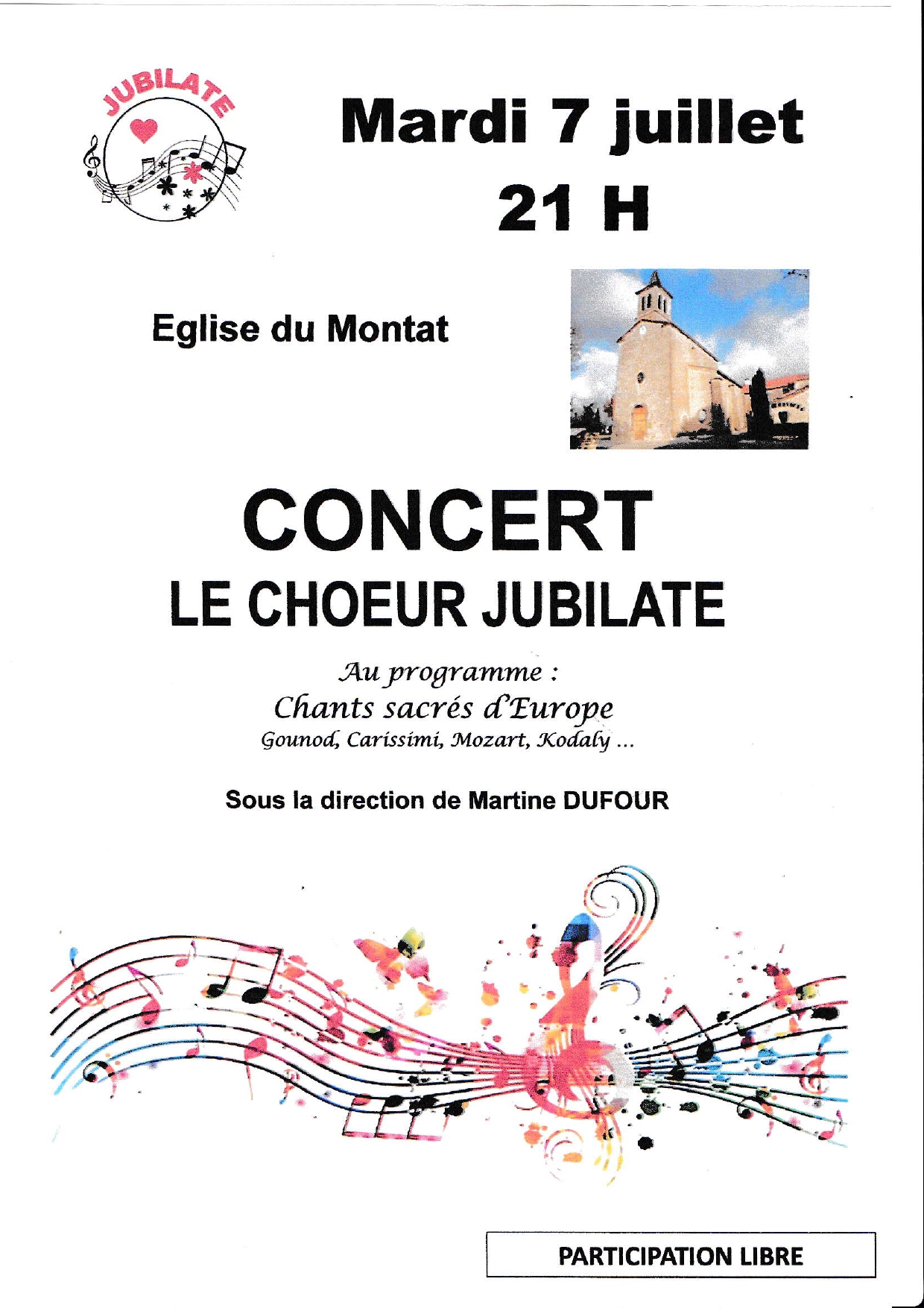 Figeac : Concert de chants sacrés : Le choeur Jubilate