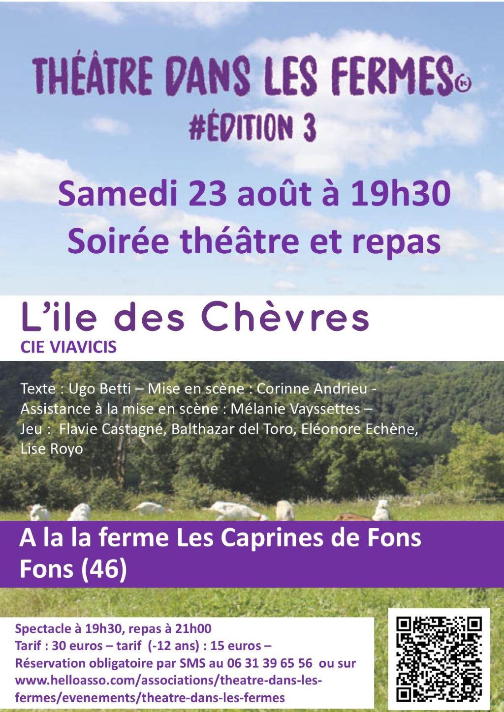 Figeac : Théâtre dans les fermes : l’Île des Chèvres à Fons