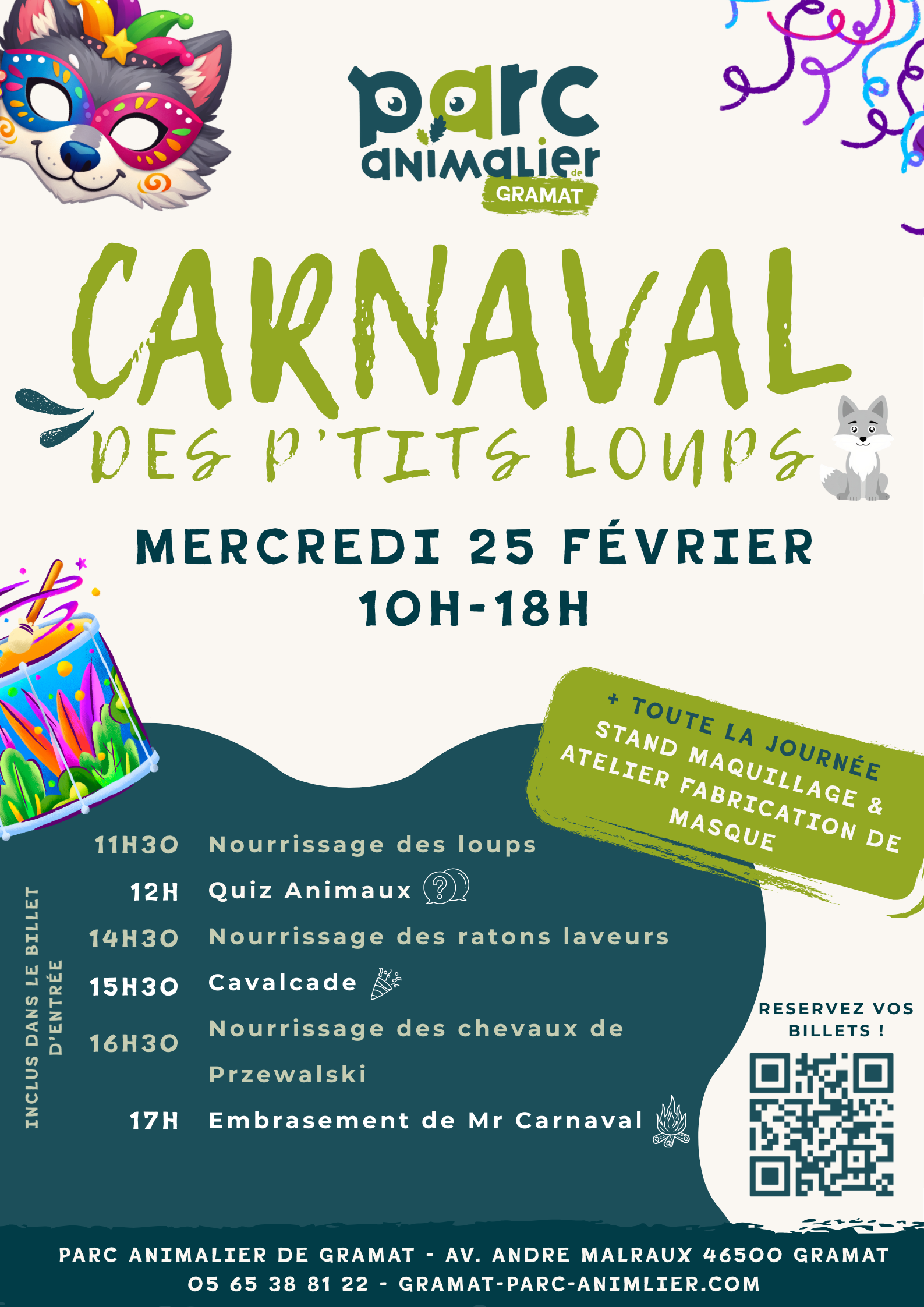 Figeac : Carnaval des P'tits Loups au Parc animalier de Gramat