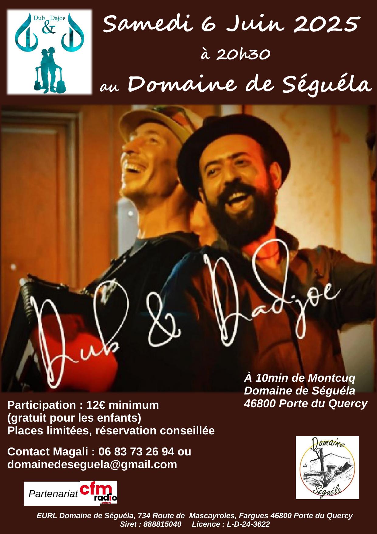 Figeac : Concert Dub & Dajoe au Domaine de Séguéla