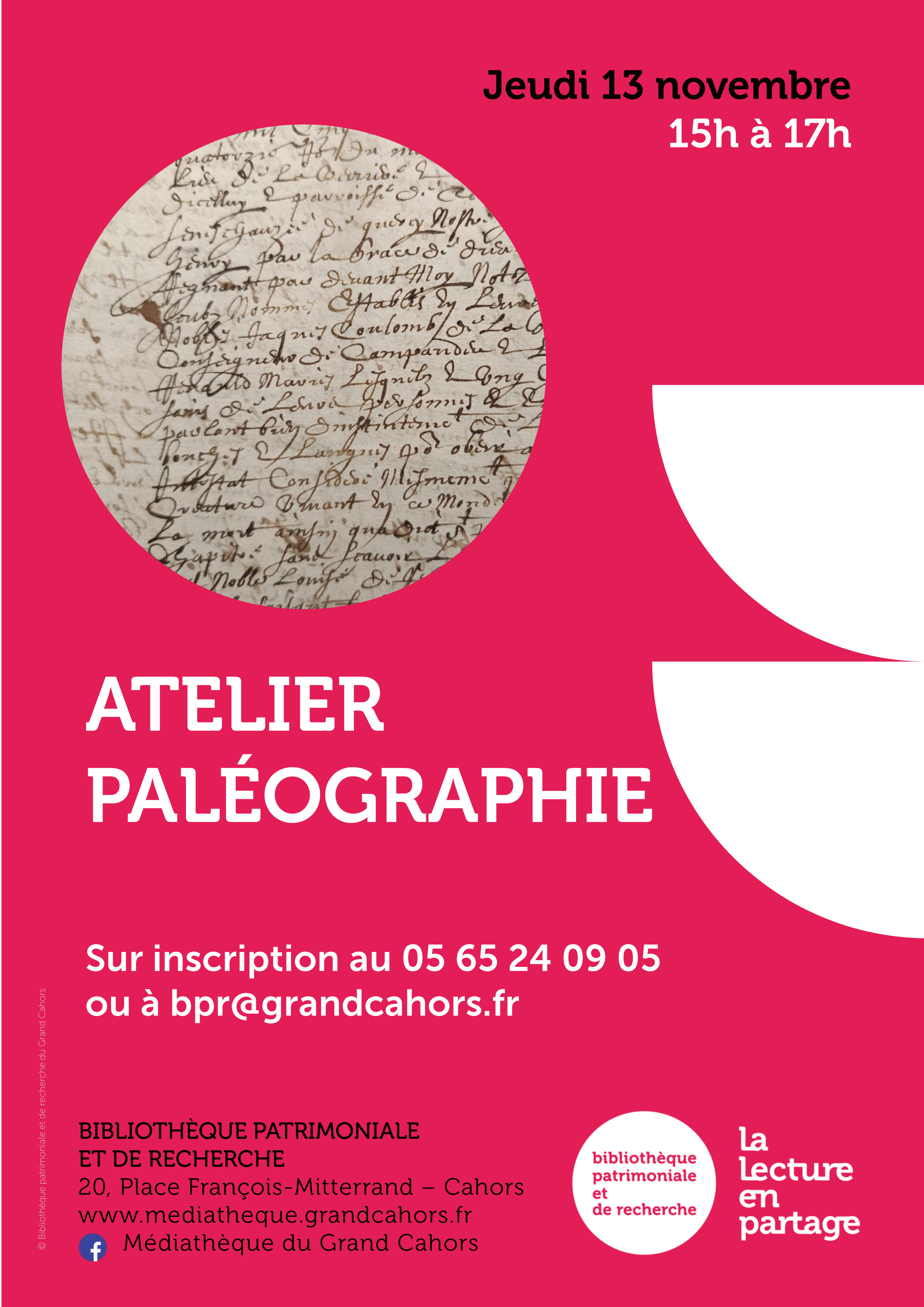 Atelier paléographie à la Bibliothèque Patrimoniale et de Recherche