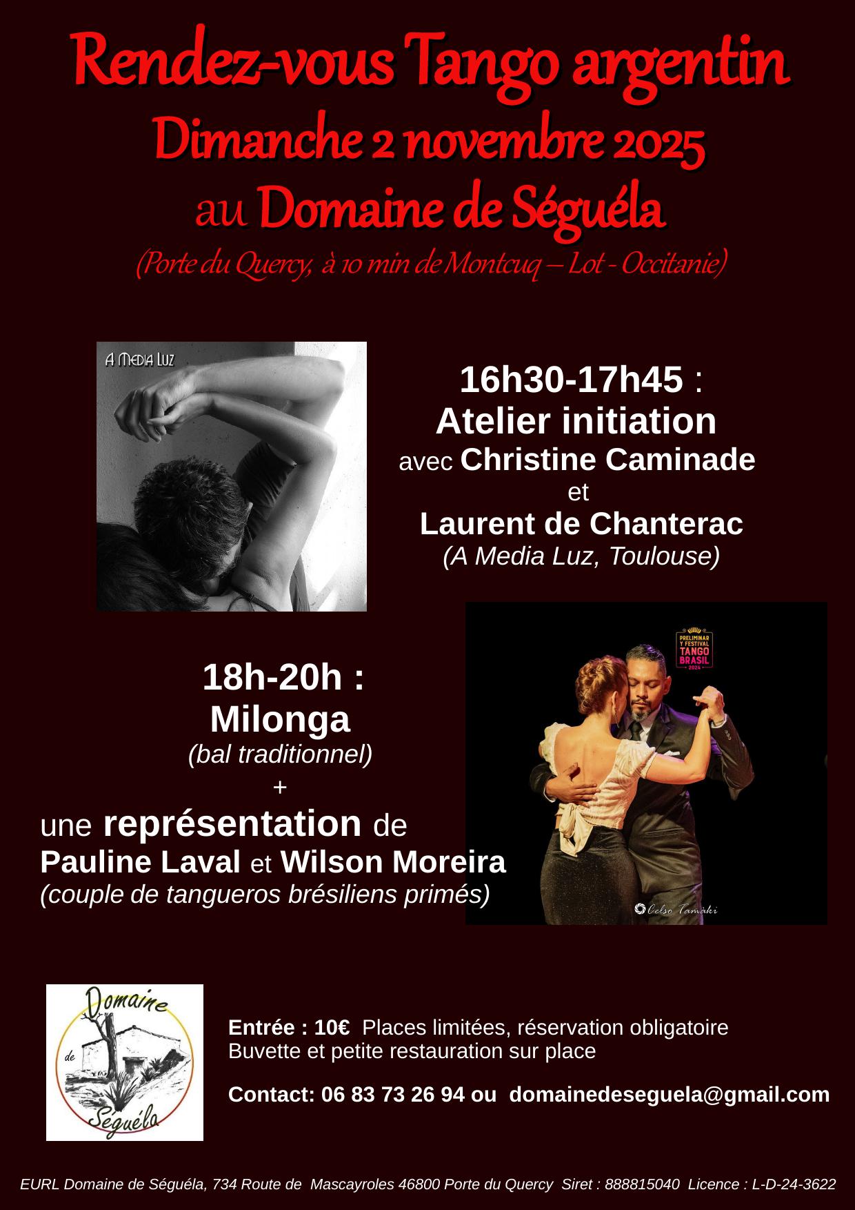 Figeac : Rendez-vous avec le Tango argentin au domaine de Séguéla