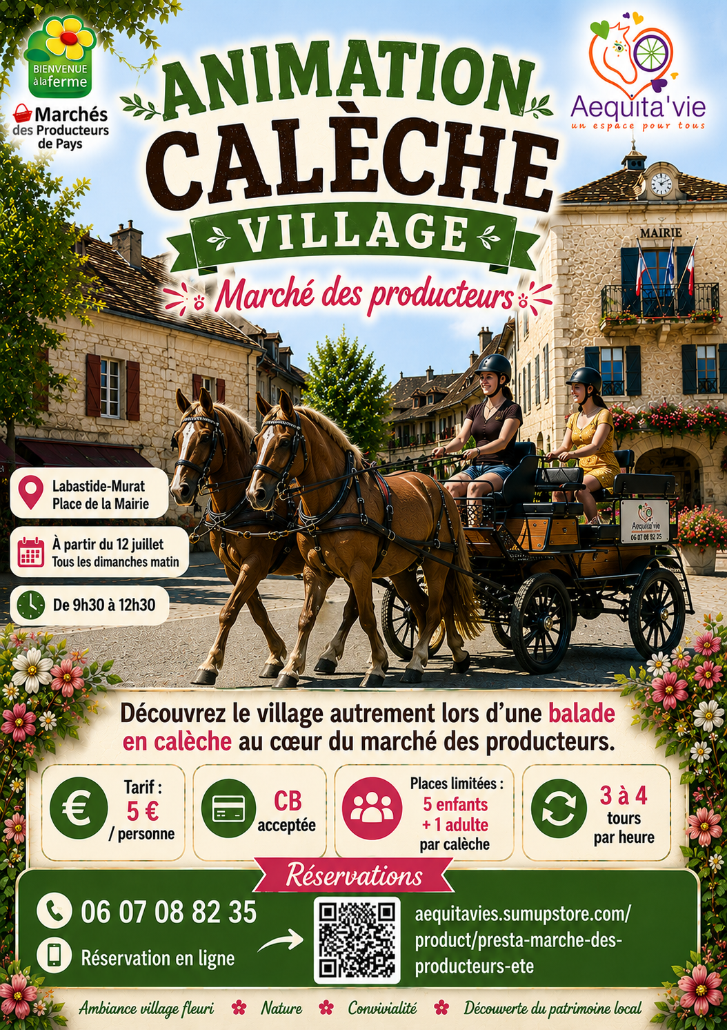 Figeac : Animation calèche à Labastide-Murat