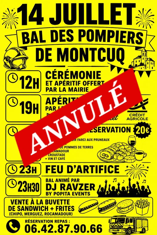 Figeac : ANNULÉ - Bal des pompiers à Montcuq