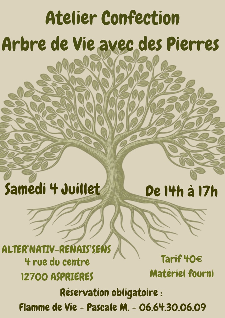 Figeac : Atelier de confection d'un arbre de vie en pierres