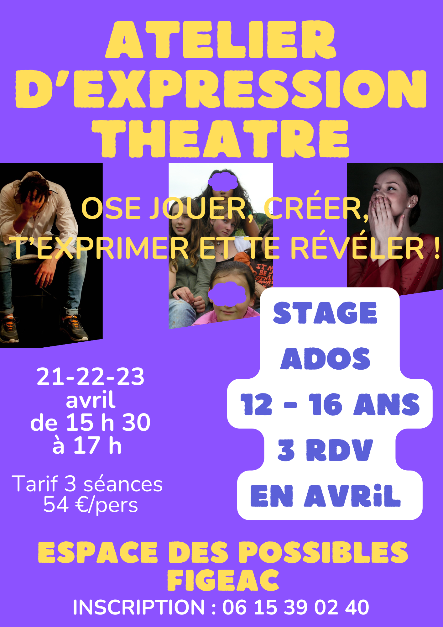 Figeac : Ateliers d’expression créatrice théâtre à Figeac