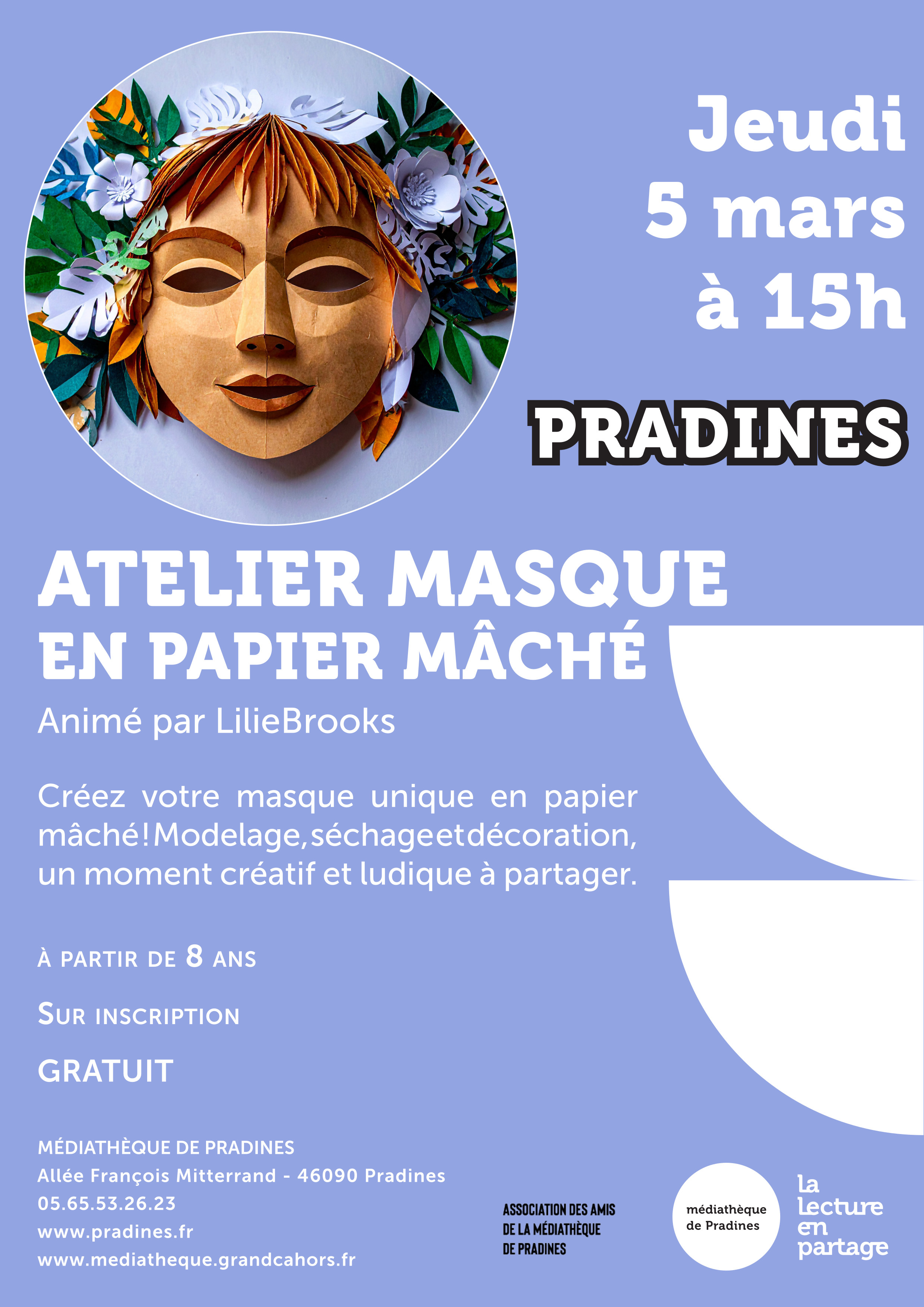 Figeac : Atelier masque en papier mâché