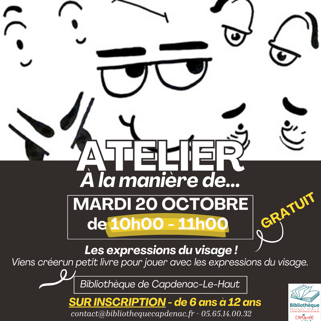 Figeac : Atelier Créatif « A la manière de ... » à la Bibliothèque de Capdenac
