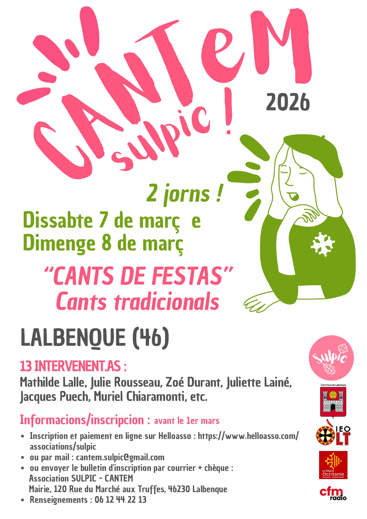 Figeac : Journées CANTEM : stages, bal, conférence, animations