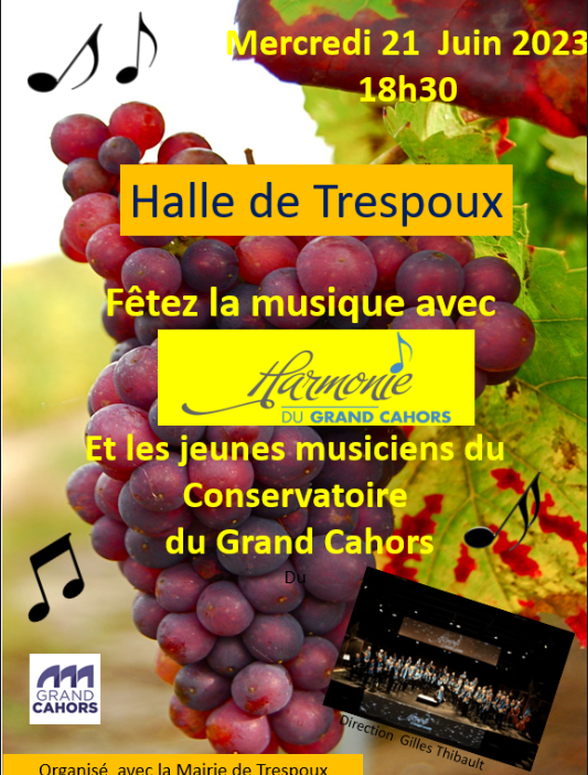 Figeac : Fête de la Musique à Trespoux-Rassiels: Harmonie du Grand Cahors