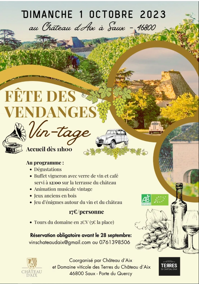 Figeac : Fête des vendanges au Château d'Aix