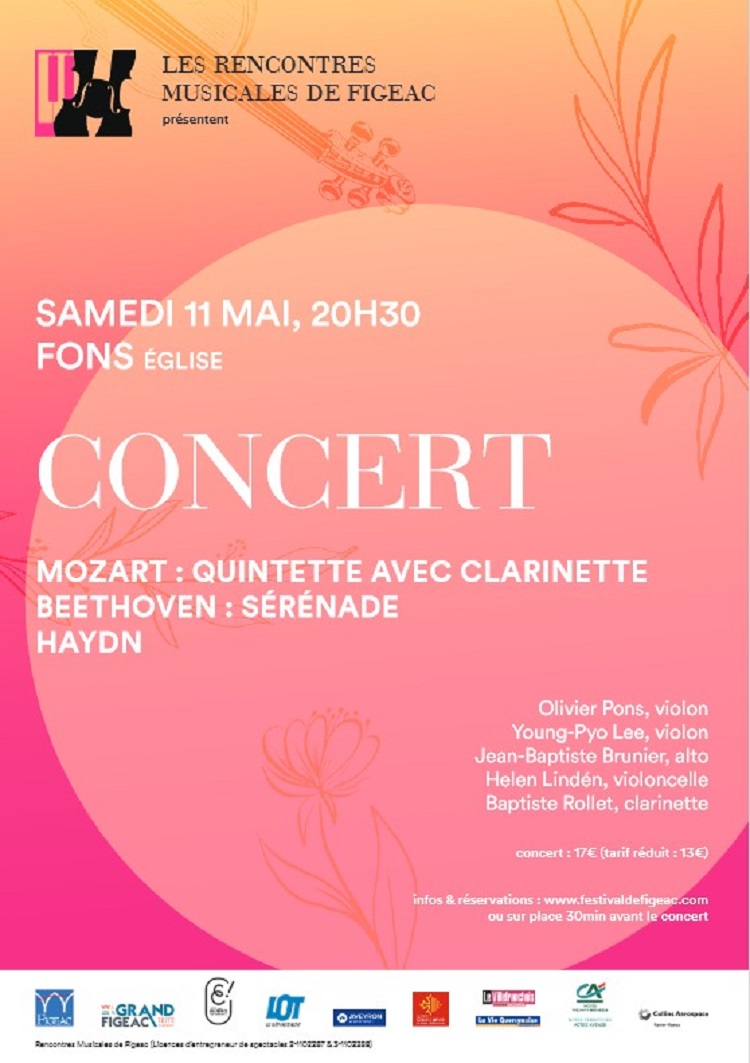 Concert, les Rencontres Musicales  de Figeac, festival de printemps à Fons
