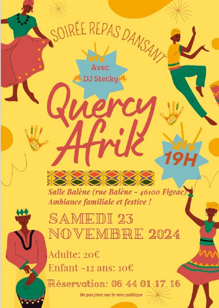 Soirée africaine, repas dansant à Figeac