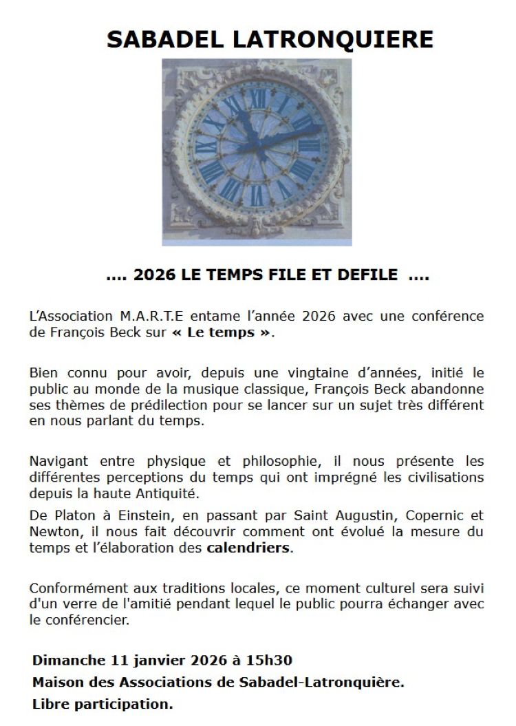 Conférence à Sabadel Latronquière : 