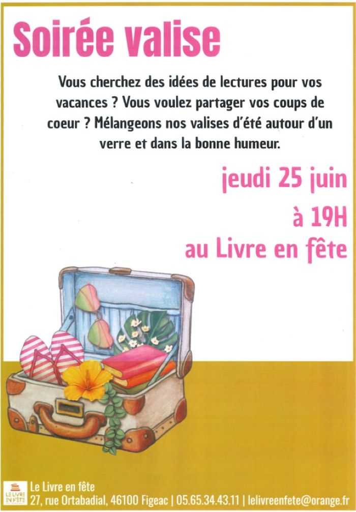 Figeac : Soirée valise au Livre en Fête à Figeac