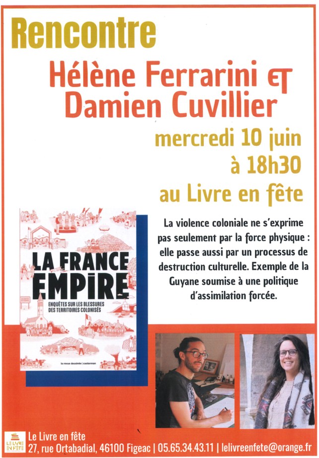 Figeac : Rencontre littéraire, Hélène Ferrarini et Damien Cuvullier, au Livre en Fête à Figeac