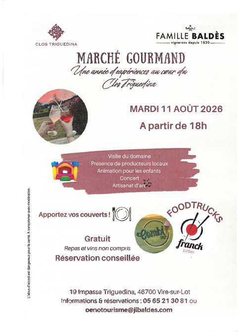 Figeac : Marché Gourmand au Clos Triguedina