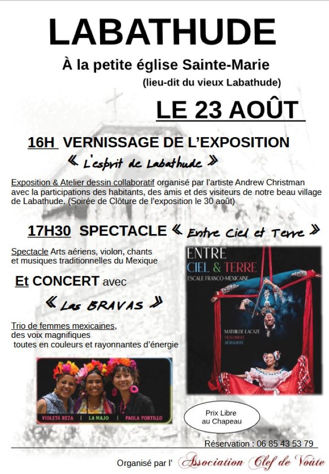 Figeac : Vernissage de l'expo et spectacle entre ciel et terre à Labathude