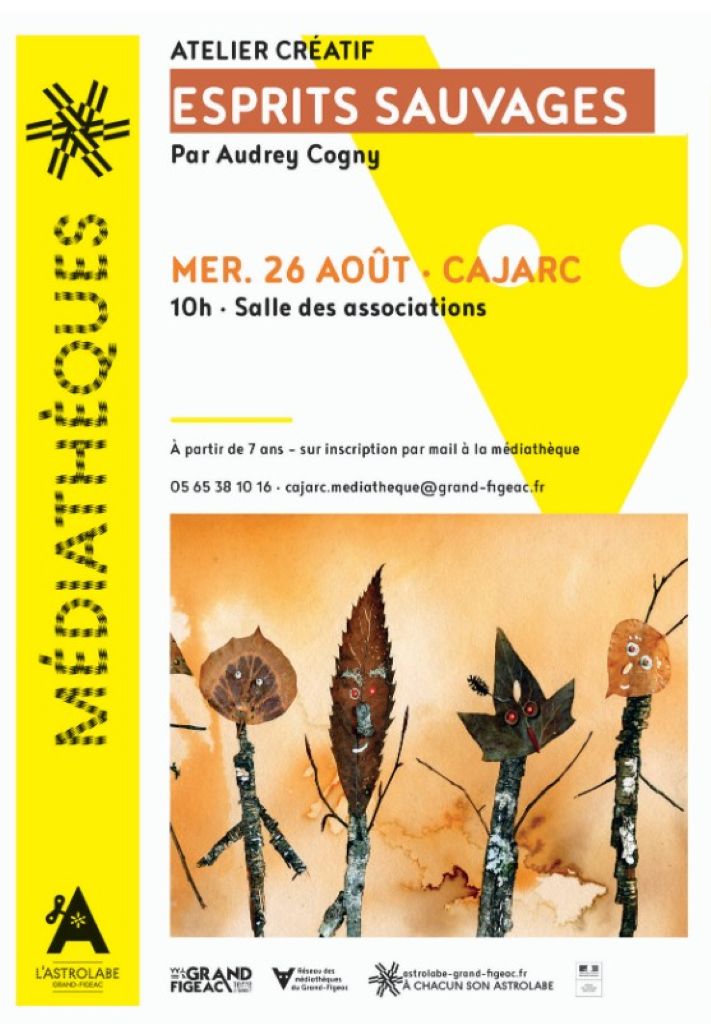 Figeac : Atelier créatif à la médiathèque de Cajarc : 
