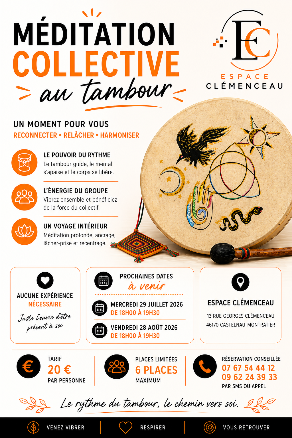 Figeac : Atelier méditation collective au tambour