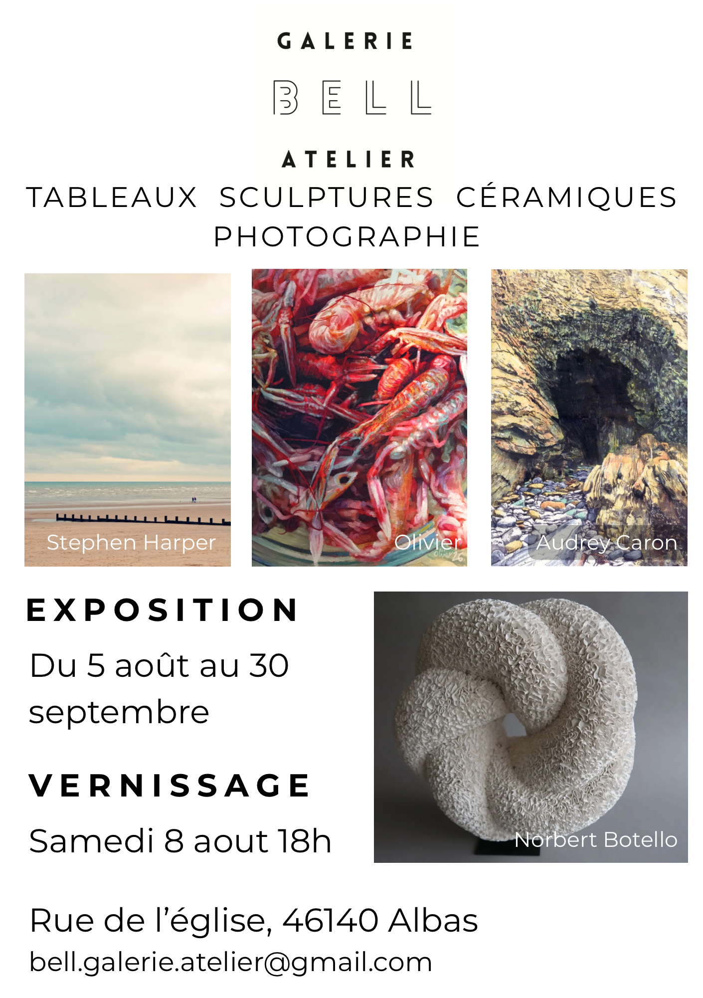 Figeac : Exposition tableaux, sculptures, céramique, photographie