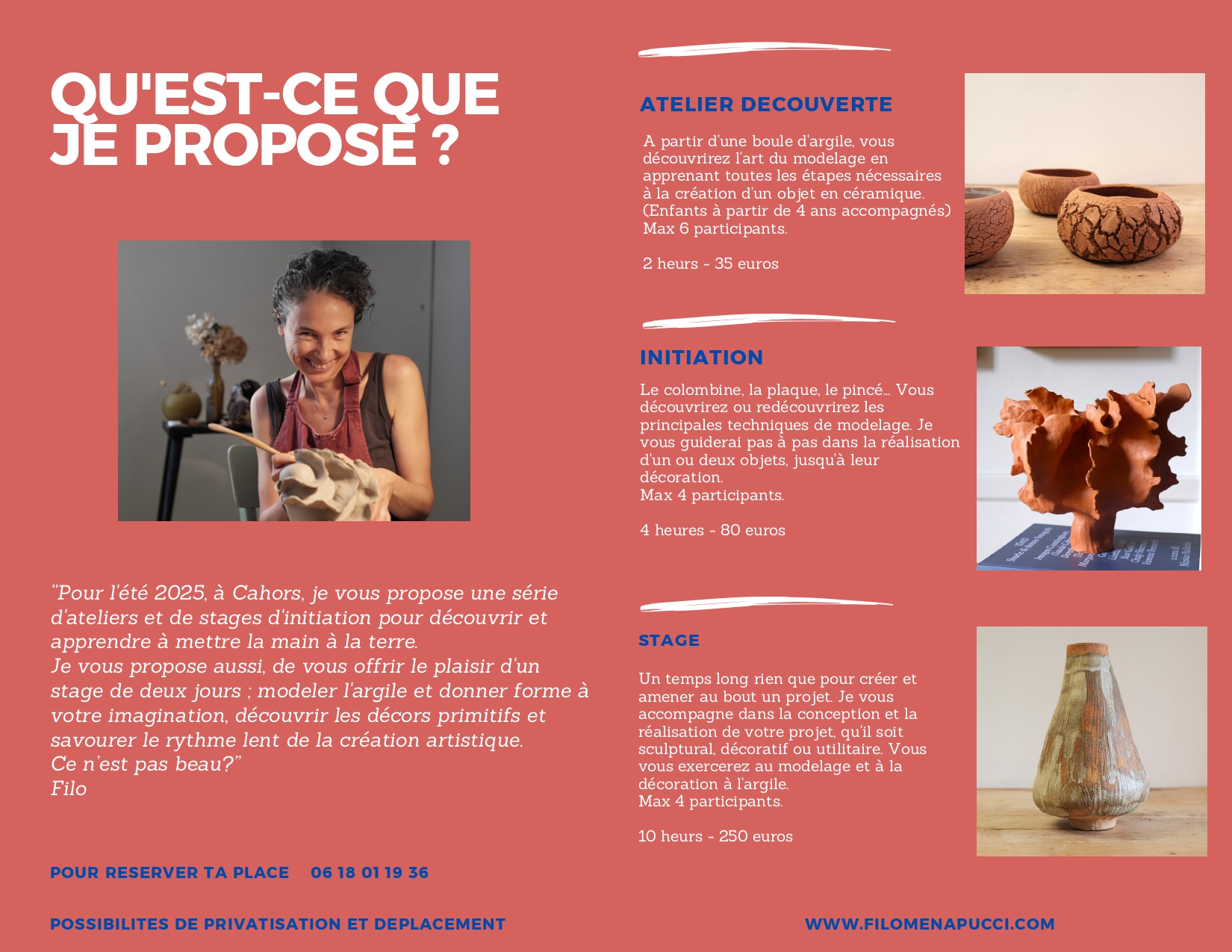 Figeac : Je fais de la céramique : atelier découverte, initiation ou stage durant l'été