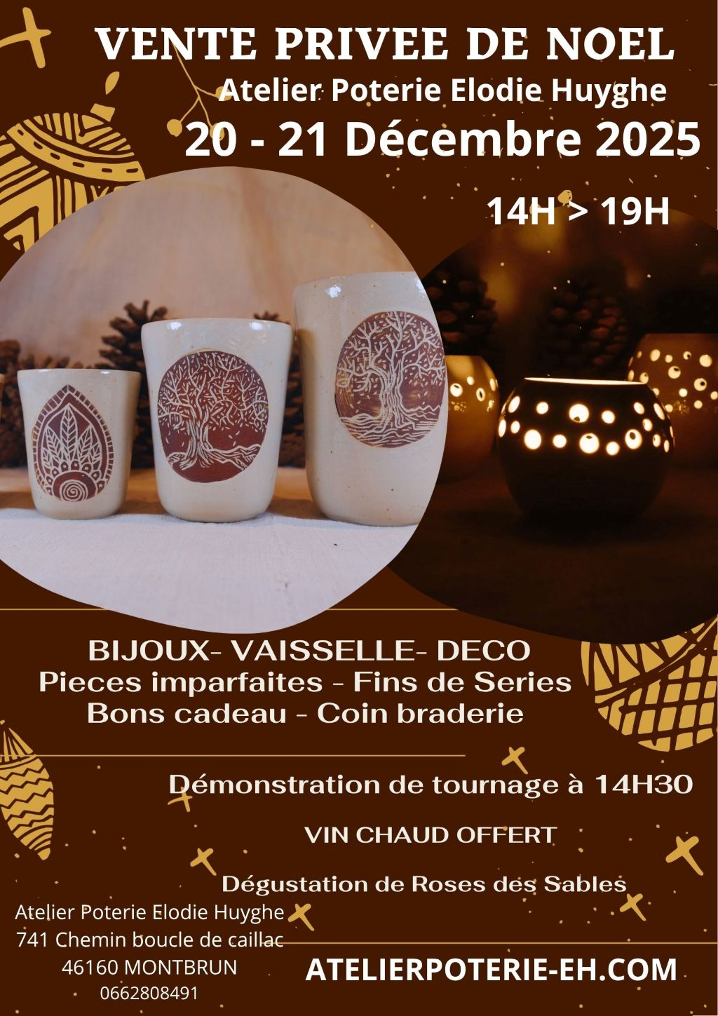 Figeac : Porte ouverte de Noël à l'atelier Poterie Elodie Huyghe