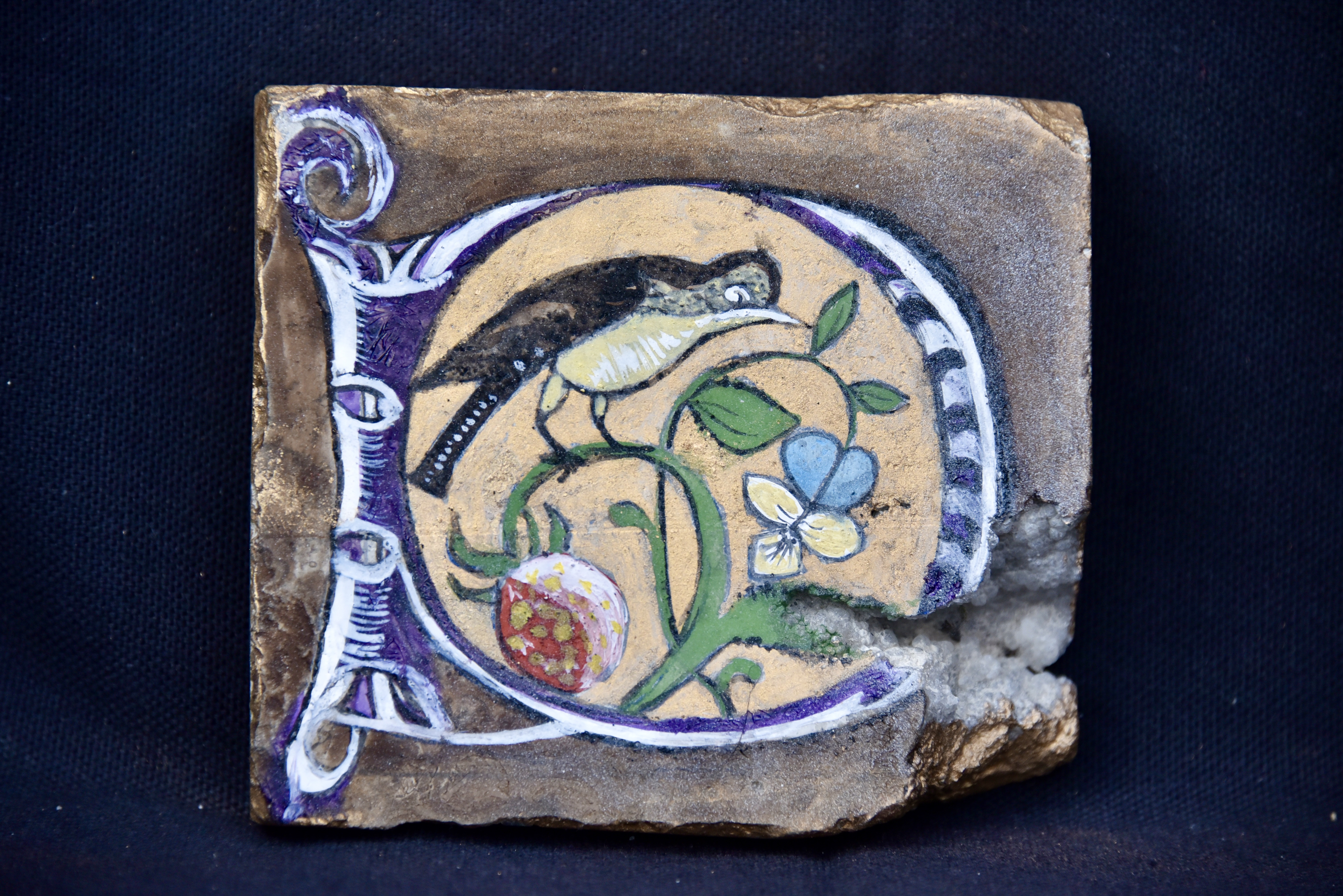 Figeac : Exposition d'enluminures sur pierre de Serge Barlan