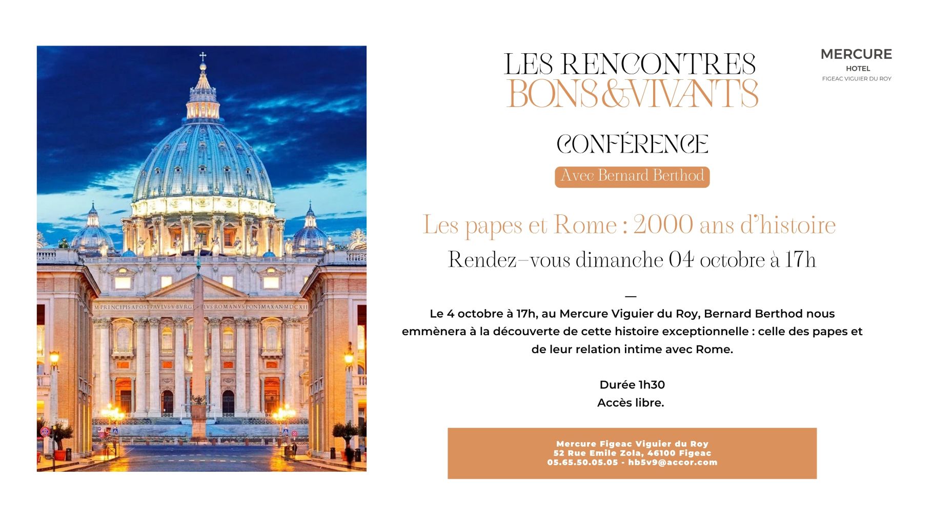Figeac : Les rencontres Bons & Vivants à Figeac : les papes et Rome, 2000 ans d'histoire
