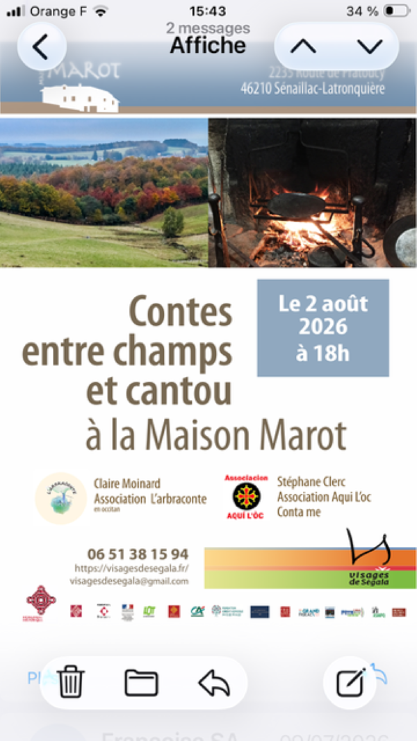 Figeac : Soirée contes à la maison Marot, Sénaillac-Latronquière