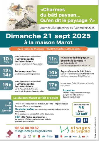 Figeac : Maison Marot , conférence : « Charmes du bâti paysan… qu’en dit le paysage ? »