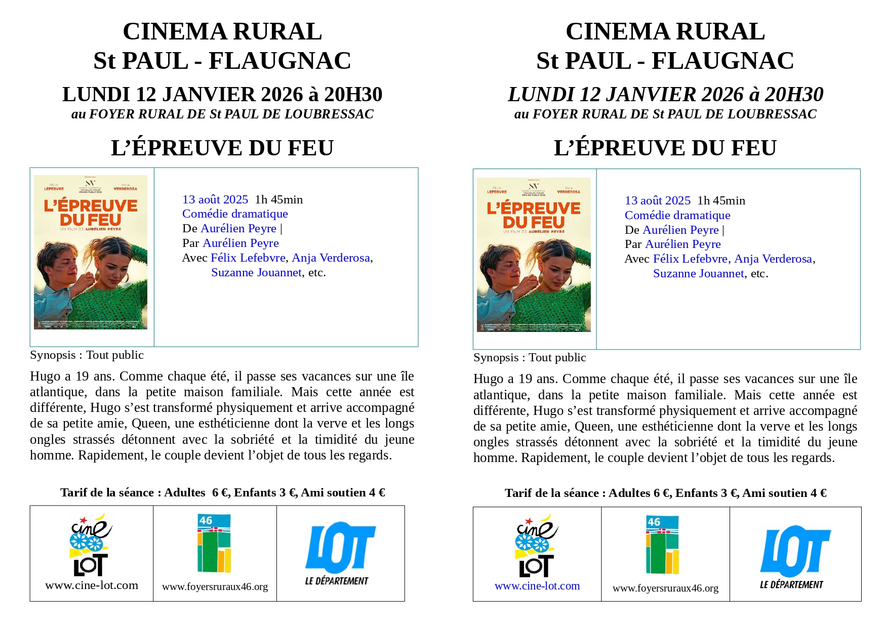 Ciné-Lot : L'épreuve du Feu